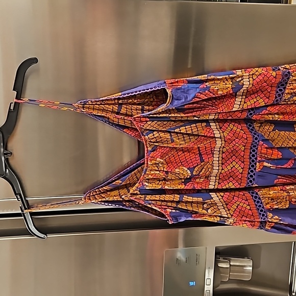 💕FARM RIO💕 Blue Forest Mosaic Sleeveless Maxi Dress ~ Large NWT - Picture 15 of 17